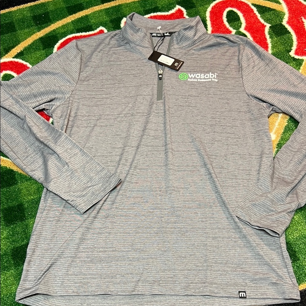 Travis Mathew Crestview 1/4 Zip Pullover Men’s L Gray Polyester NEW